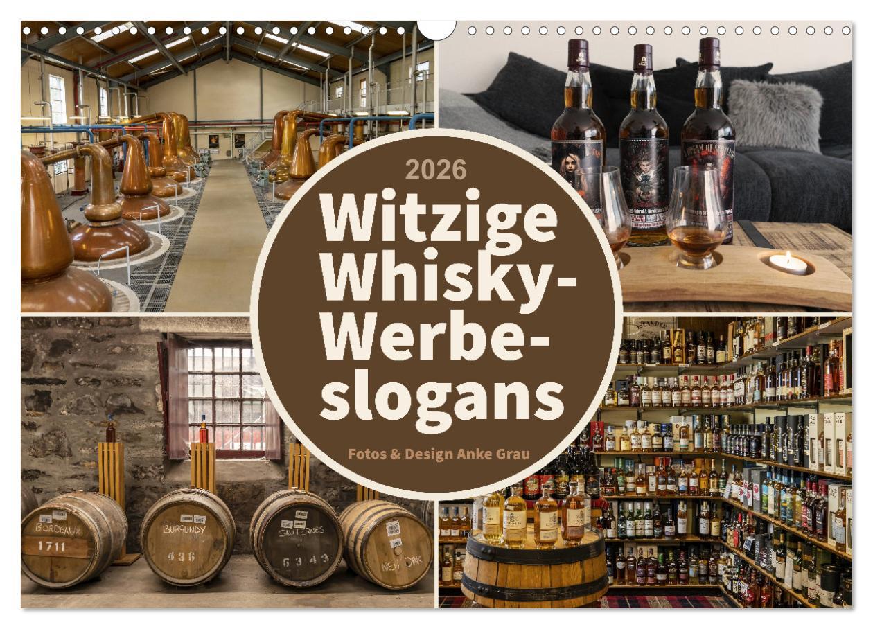 Kalendář/Diář Witzige Whisky-Werbeslogans (Wandkalender 2026 DIN A3 quer), CALVENDO Monatskalender Calvendo