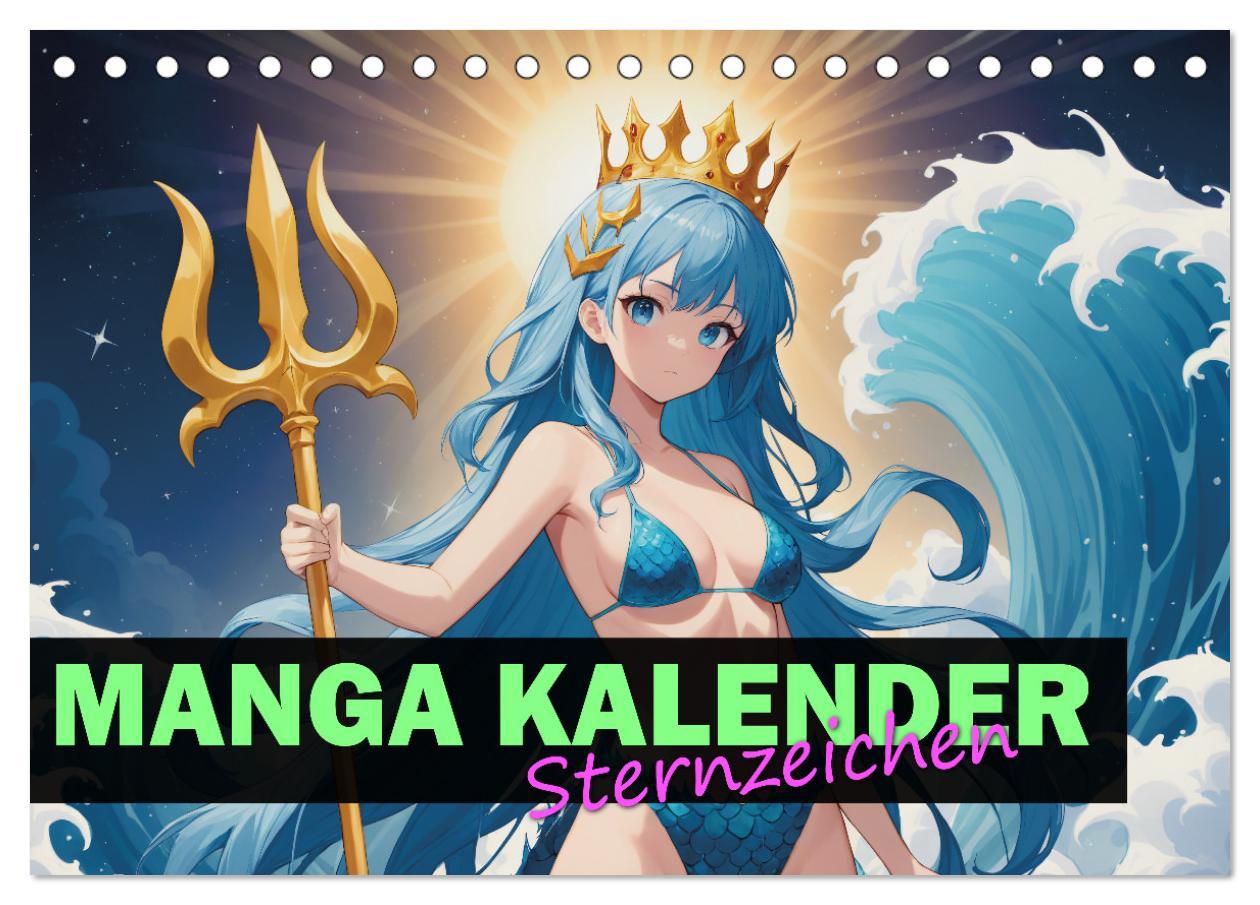 Kalendár/Diár Manga Kalender Sternzeichen (Tischkalender 2026 DIN A5 quer), CALVENDO Monatskalender Calvendo