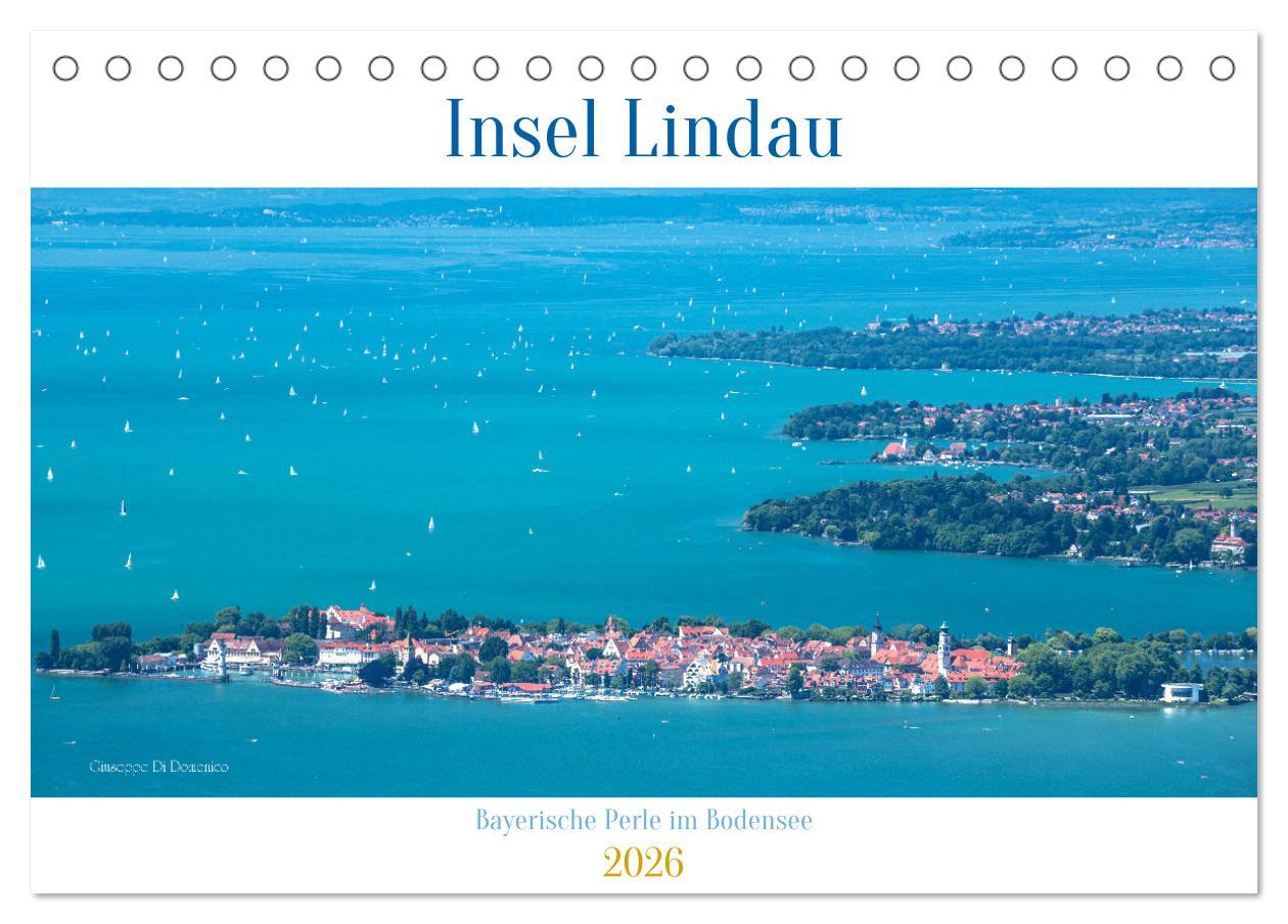 Kalendář/Diář Insel Lindau - Bayerische Perle im Bodensee (Tischkalender 2026 DIN A5 quer), CALVENDO Monatskalender Calvendo