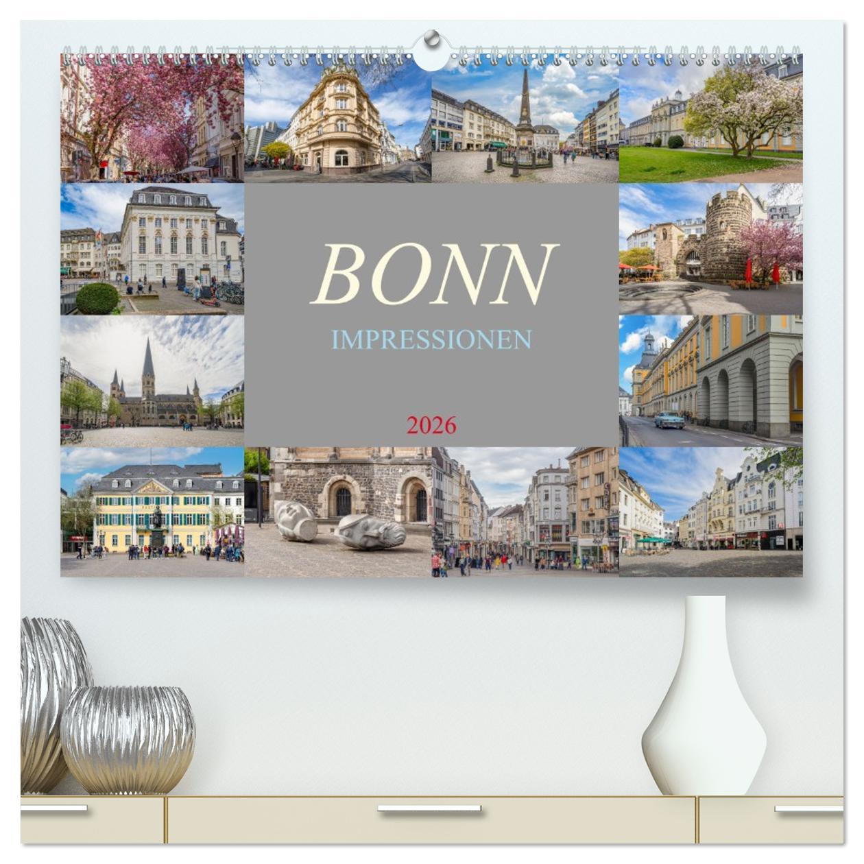 Kalendář/Diář Bonn Impressionen (hochwertiger Premium Wandkalender 2026 DIN A2 quer), Kunstdruck in Hochglanz Calvendo