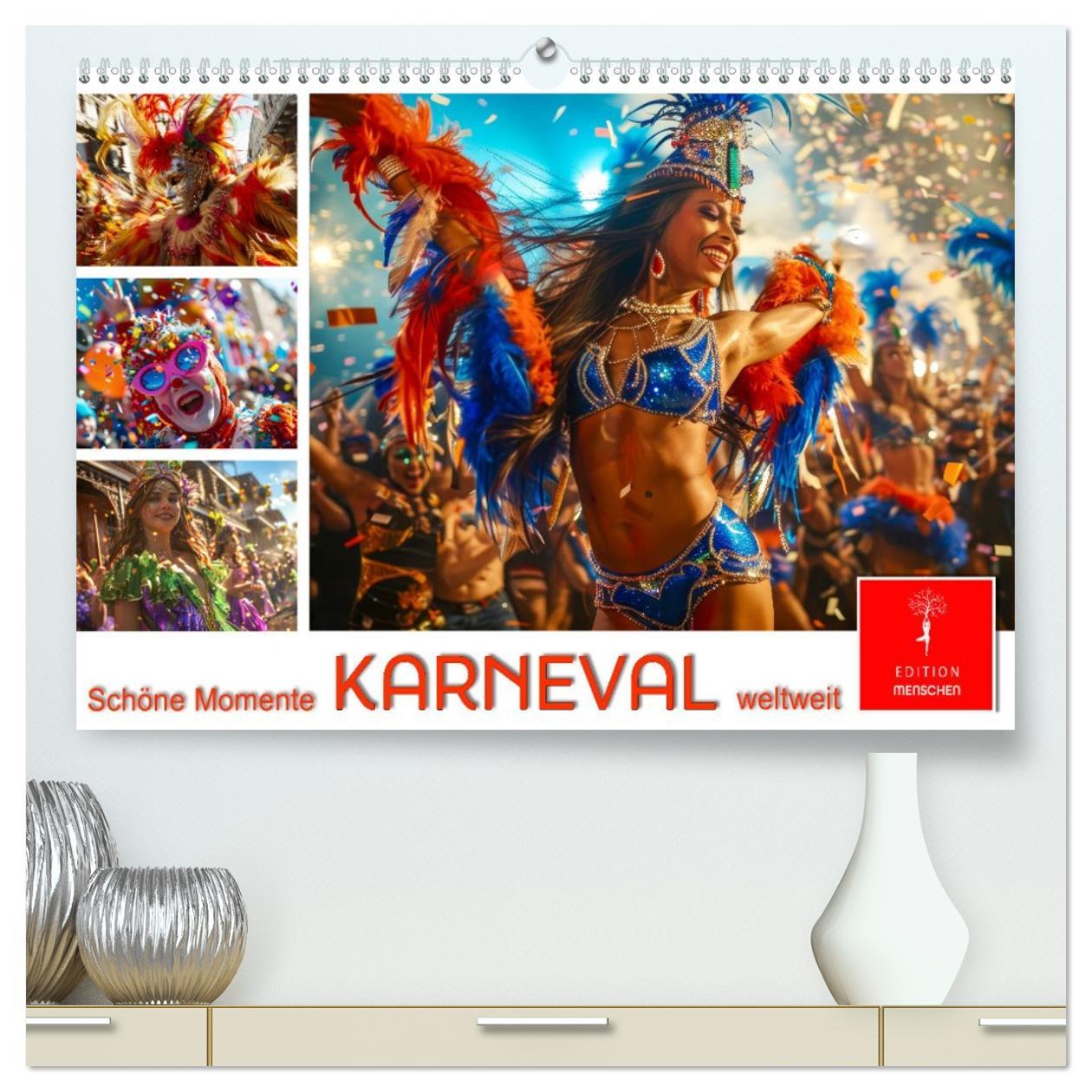 Kalendár/Diár Karneval - schöne Momente weltweit (hochwertiger Premium Wandkalender 2026 DIN A2 quer), Kunstdruck in Hochglanz Calvendo