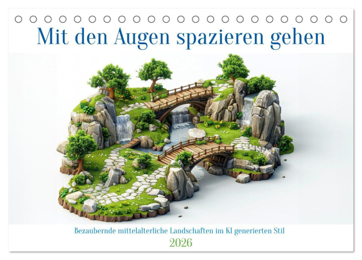 Kalendár/Diár Mit den Augen spazieren gehen (Tischkalender 2026 DIN A5 quer), CALVENDO Monatskalender Calvendo