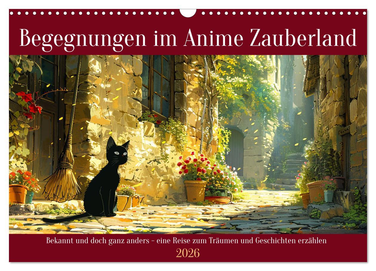 Kalendář/Diář Begegnungen im Anime Zauberland (Wandkalender 2026 DIN A3 quer), CALVENDO Monatskalender Calvendo