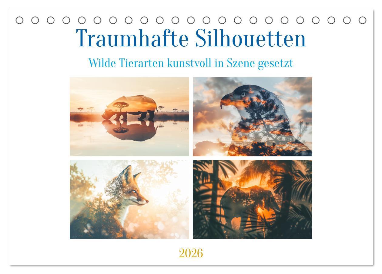 Kalendář/Diář Traumhafte Silhouetten (Tischkalender 2026 DIN A5 quer), CALVENDO Monatskalender Calvendo