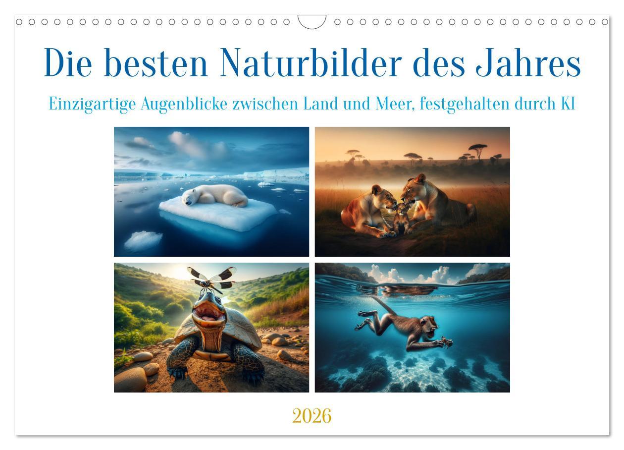 Kalendár/Diár Die besten Naturbilder des Jahres - Einzigartige Augenblicke (Wandkalender 2026 DIN A3 quer), CALVENDO Monatskalender Calvendo