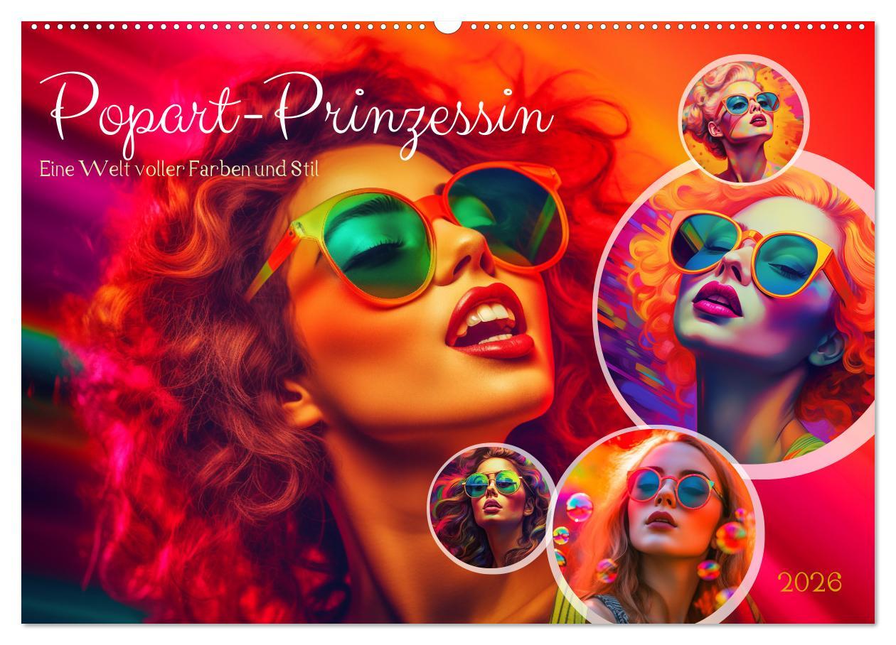 Kalendár/Diár Popart Prinzessin (Wandkalender 2026 DIN A2 quer), CALVENDO Monatskalender Calvendo