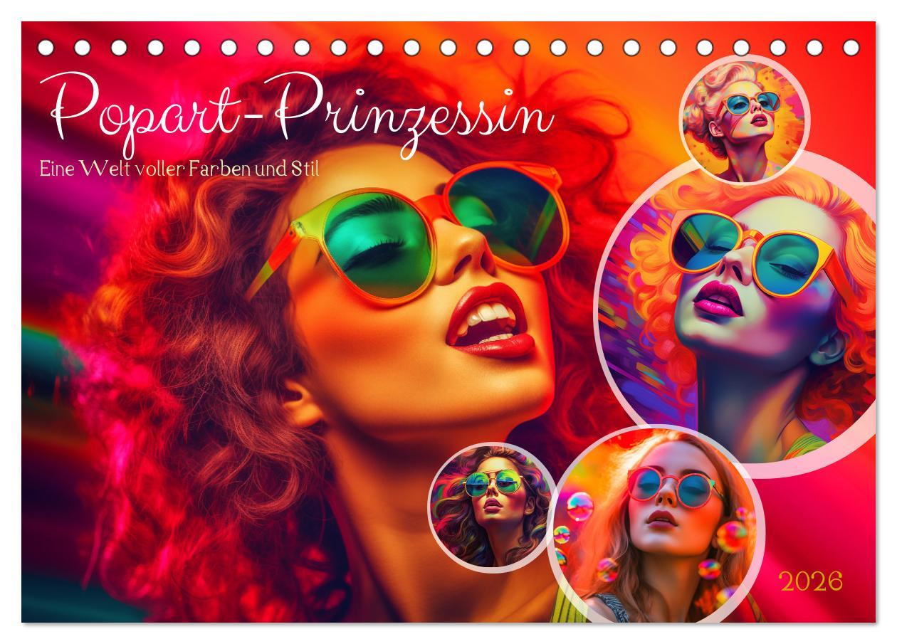 Kalendář/Diář Popart Prinzessin (Tischkalender 2026 DIN A5 quer), CALVENDO Monatskalender Calvendo