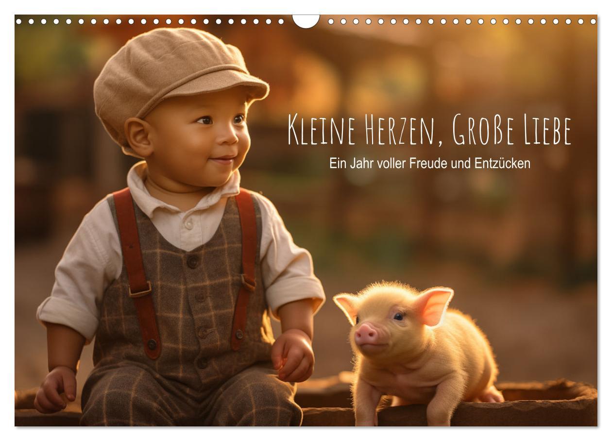 Kalendář/Diář Kleine Herzen, Große Liebe: Ein Jahr voller Freude und Entzücken (Wandkalender 2026 DIN A3 quer), CALVENDO Monatskalender Calvendo