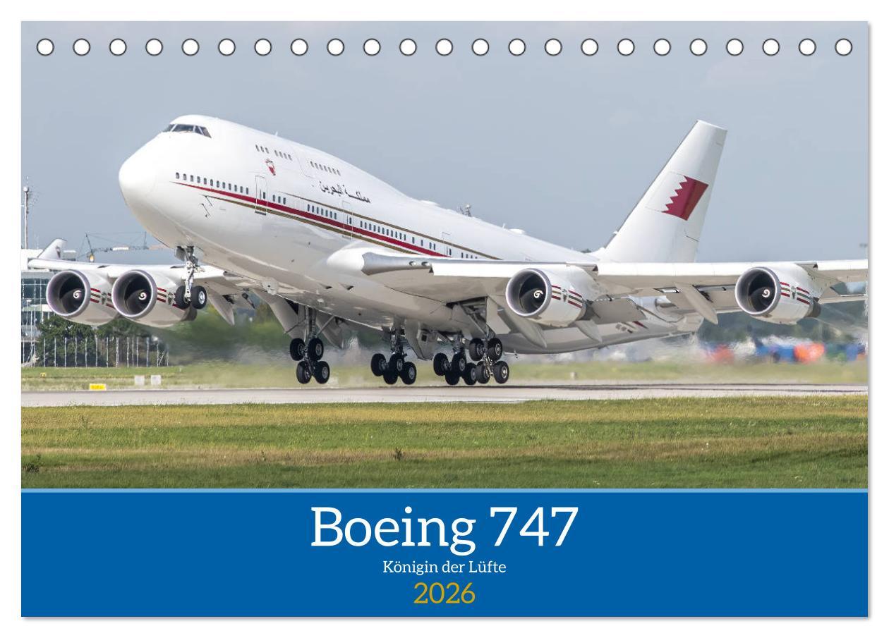Kalendár/Diár Boeing 747 Kalender (Tischkalender 2026 DIN A5 quer), CALVENDO Monatskalender Calvendo