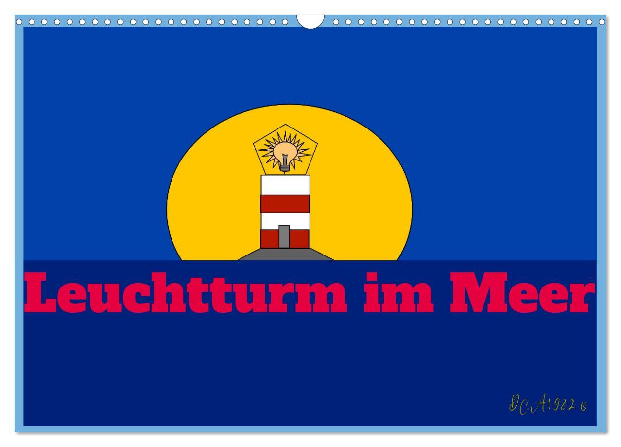 Kalendár/Diár Leuchtturm im Meer (Wandkalender 2026 DIN A3 quer), CALVENDO Monatskalender Calvendo
