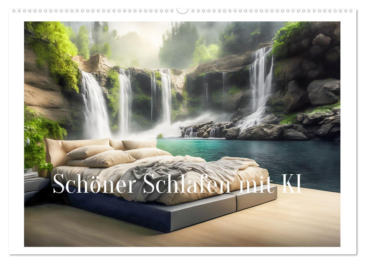 Kalendář/Diář Schöner Schlafen mit KI (Wandkalender 2026 DIN A2 quer), CALVENDO Monatskalender Calvendo