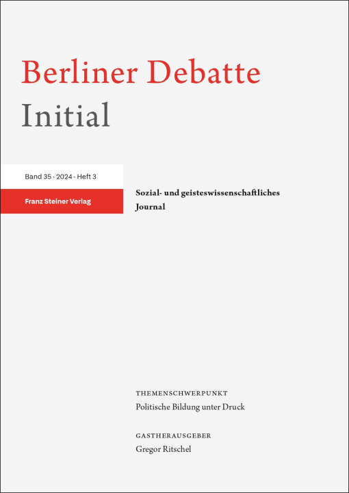 Boek Berliner Debatte Initial 35 (2024) 3 Berliner Debatte Initial e.V.