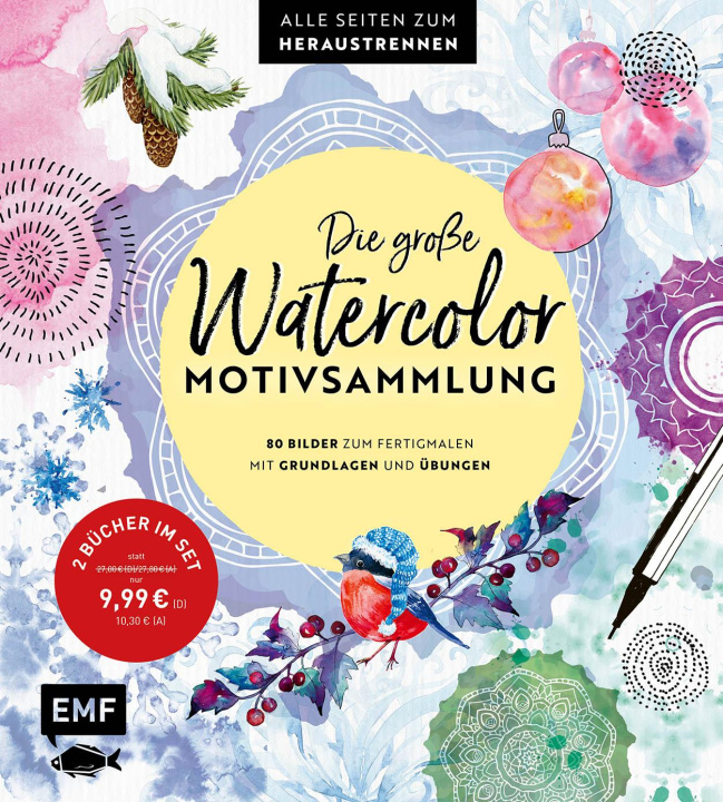 Libro Die große Watercolor-Motivsammlung - 80 Bilder zum Fertigmalen Edition Michael Fischer