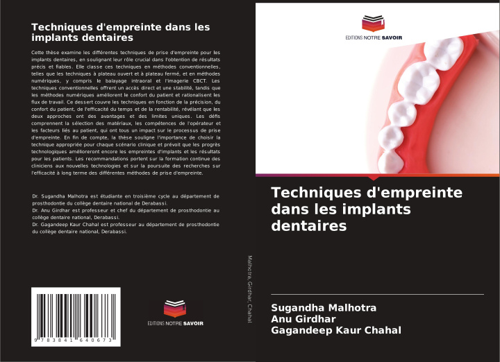 Kniha Techniques d'empreinte dans les implants dentaires Anu Girdhar