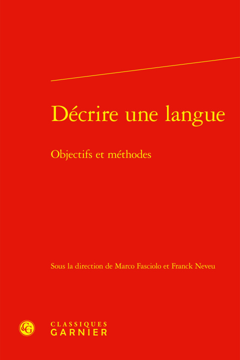 Kniha Décrire une langue - objectifs et méthodes 