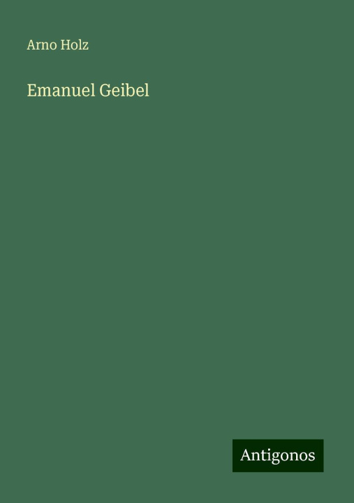 Kniha Emanuel Geibel 