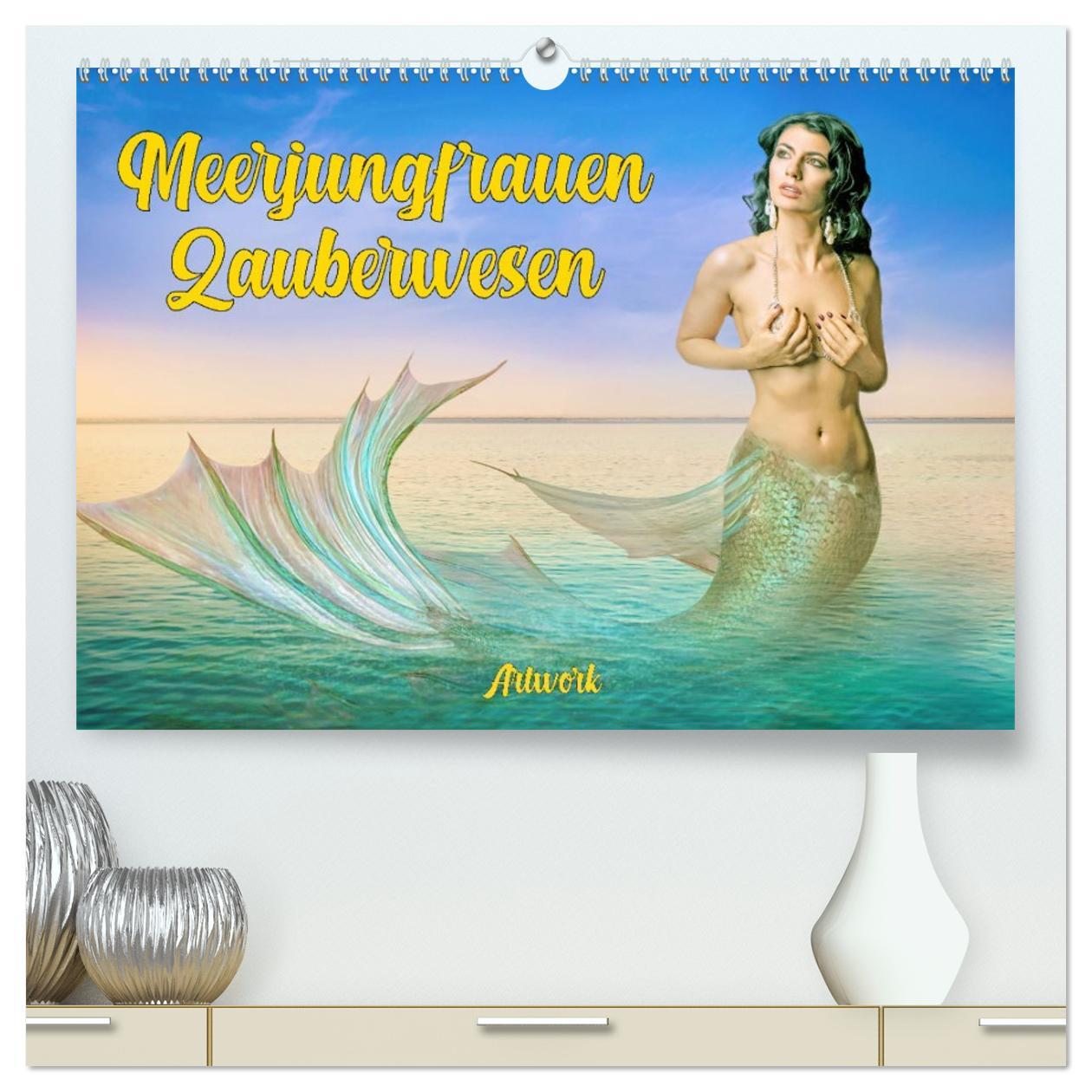 Kalendář/Diář Meerjungfrauen Zauberwesen (hochwertiger Premium Wandkalender 2026 DIN A2 quer), Kunstdruck in Hochglanz Calvendo