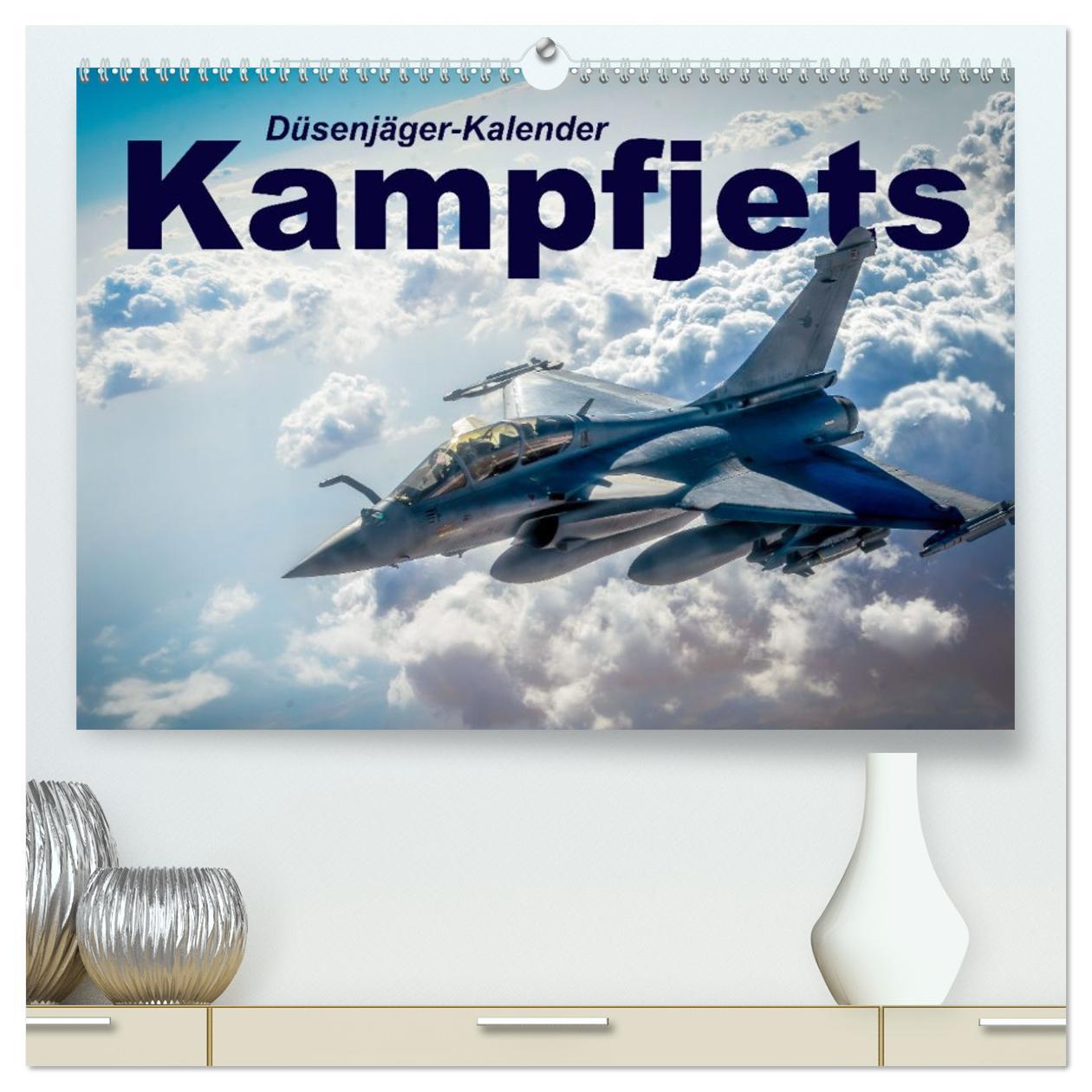 Kalendár/Diár Kampfjets - Düsenjäger-Kalender (hochwertiger Premium Wandkalender 2026 DIN A2 quer), Kunstdruck in Hochglanz Calvendo
