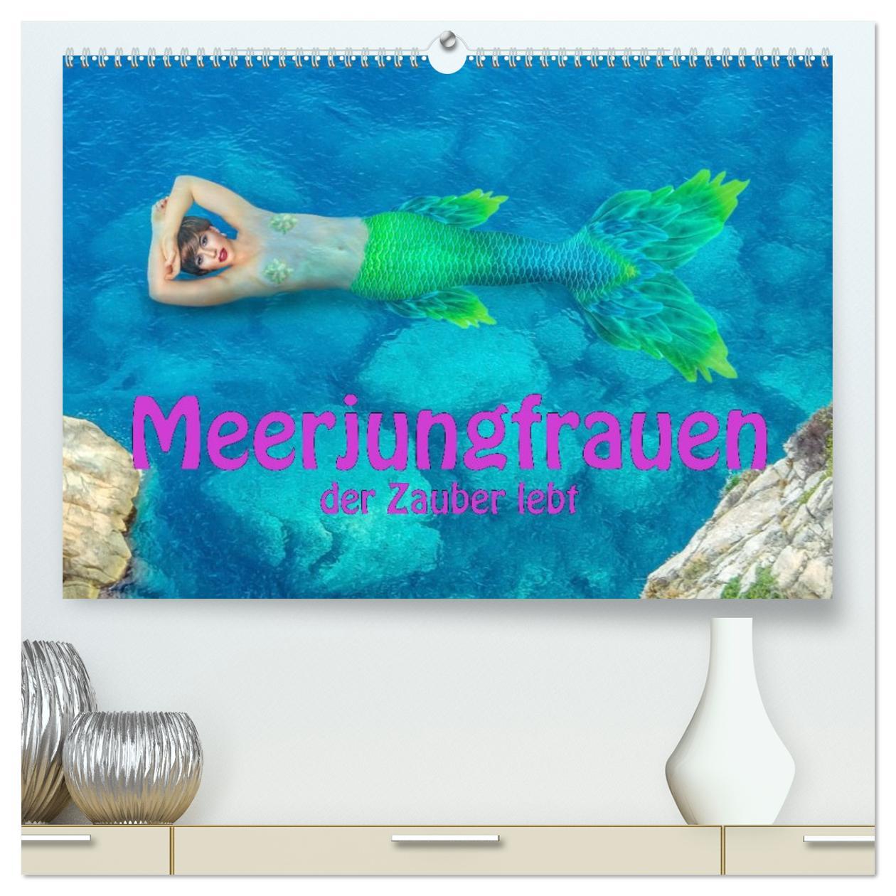 Kalendář/Diář Meerjungfrauen - der Zauber lebt (hochwertiger Premium Wandkalender 2026 DIN A2 quer), Kunstdruck in Hochglanz Calvendo
