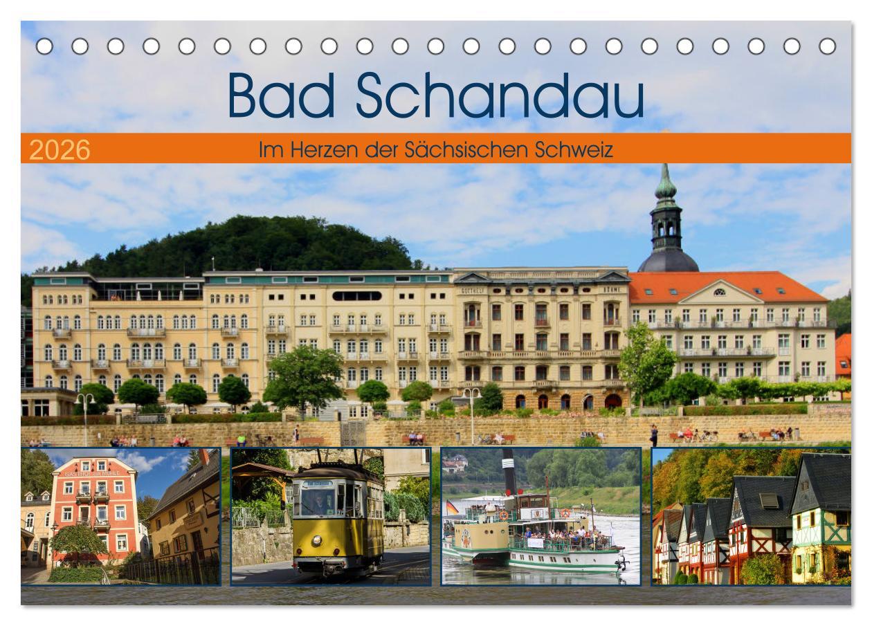 Kalendář/Diář Bad Schandau - Im Herzen der Sächsischen Schweiz (Tischkalender 2026 DIN A5 quer), CALVENDO Monatskalender Calvendo