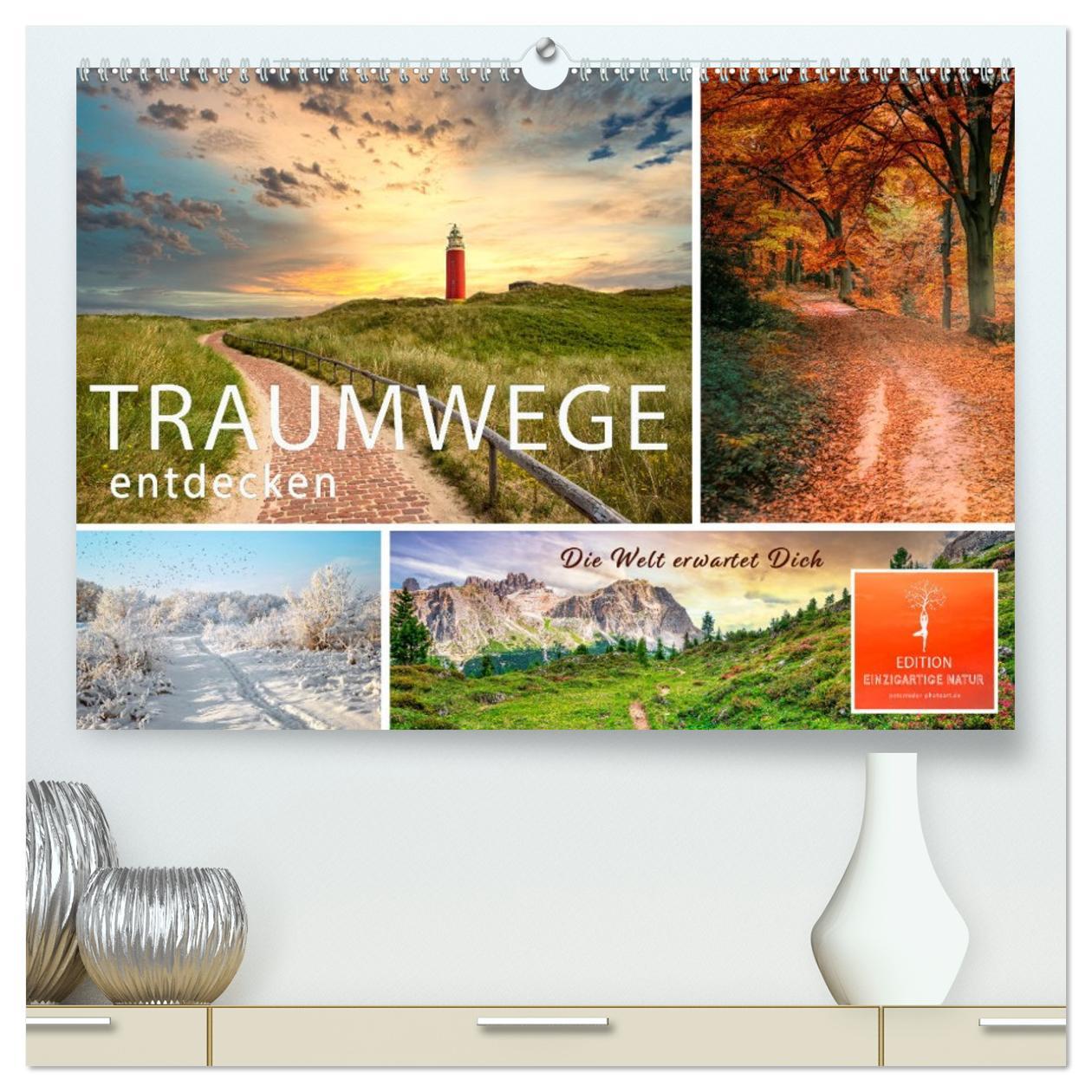 Kalendář/Diář Traumwege entdecken (hochwertiger Premium Wandkalender 2026 DIN A2 quer), Kunstdruck in Hochglanz Calvendo
