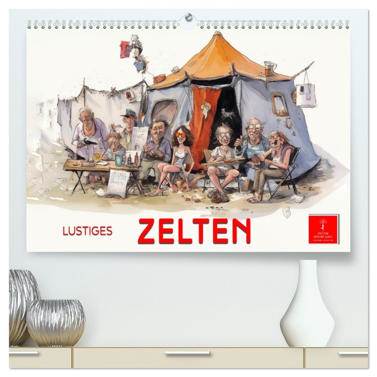 Kalendář/Diář Lustiges Zelten (hochwertiger Premium Wandkalender 2026 DIN A2 quer), Kunstdruck in Hochglanz Calvendo