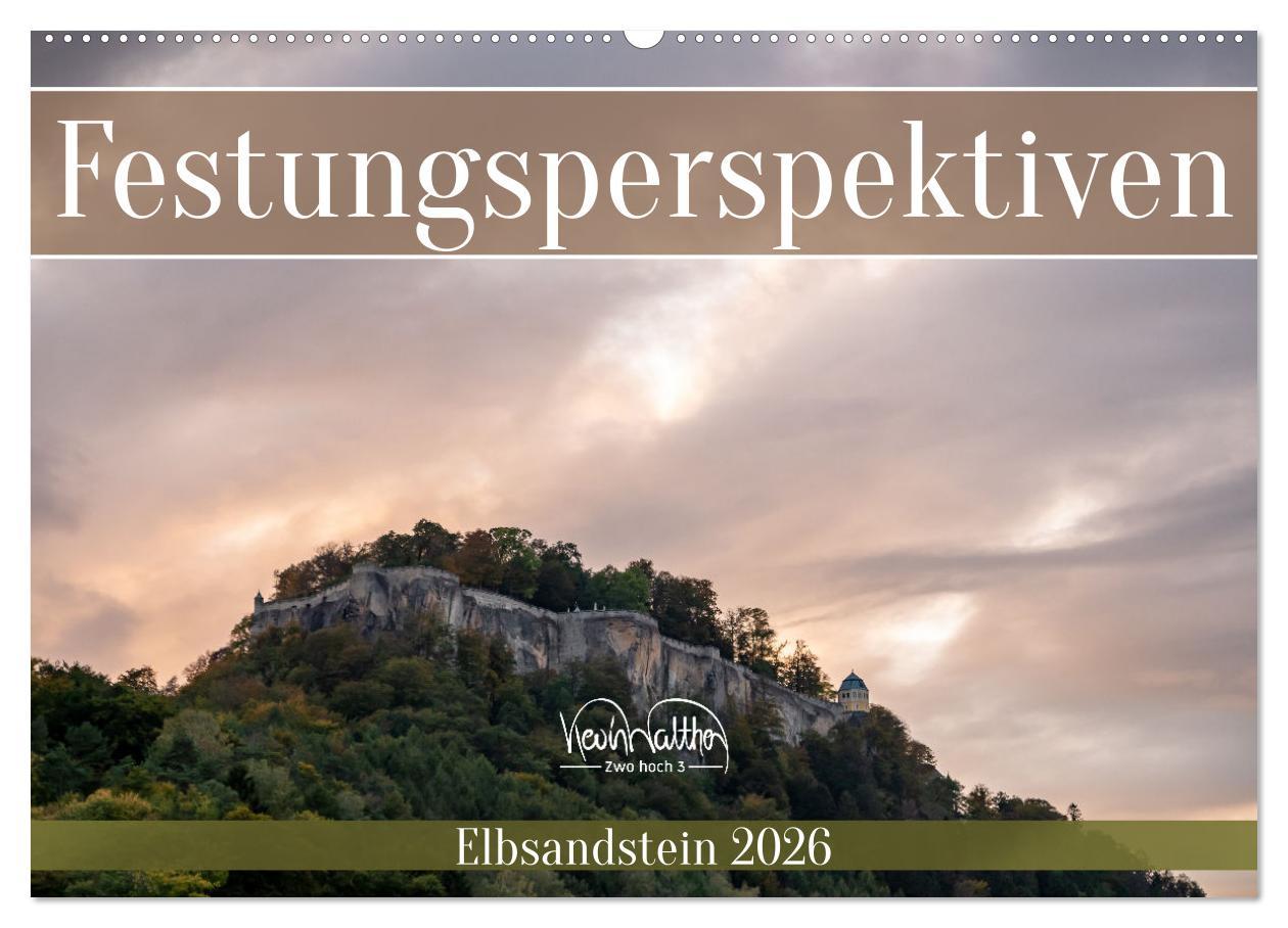 Kalendář/Diář Festungsperspektiven - Elbsandstein (Wandkalender 2026 DIN A2 quer), CALVENDO Monatskalender Calvendo