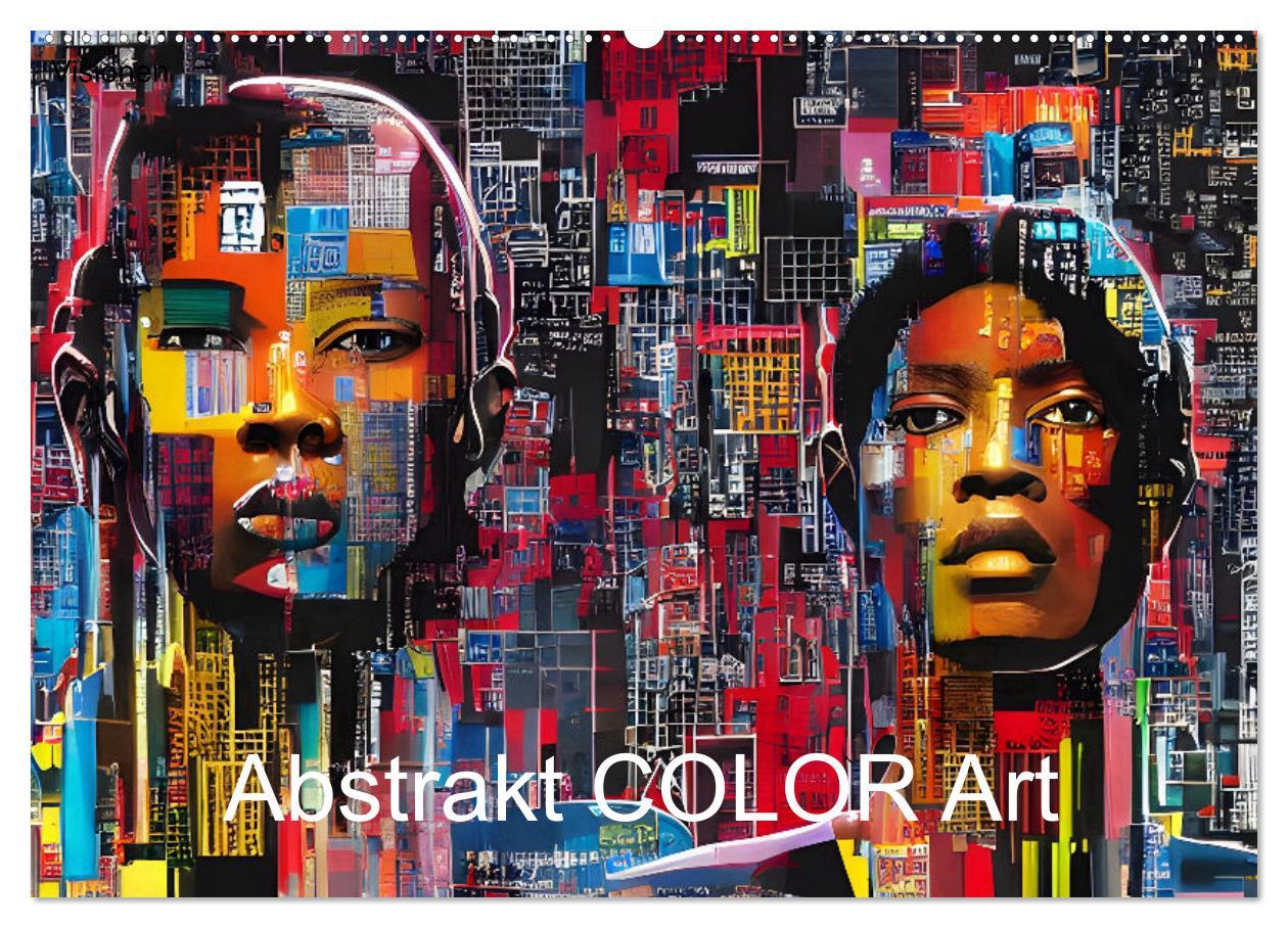 Kalendář/Diář Abstrakt color Art (Wandkalender 2026 DIN A2 quer), CALVENDO Monatskalender Calvendo