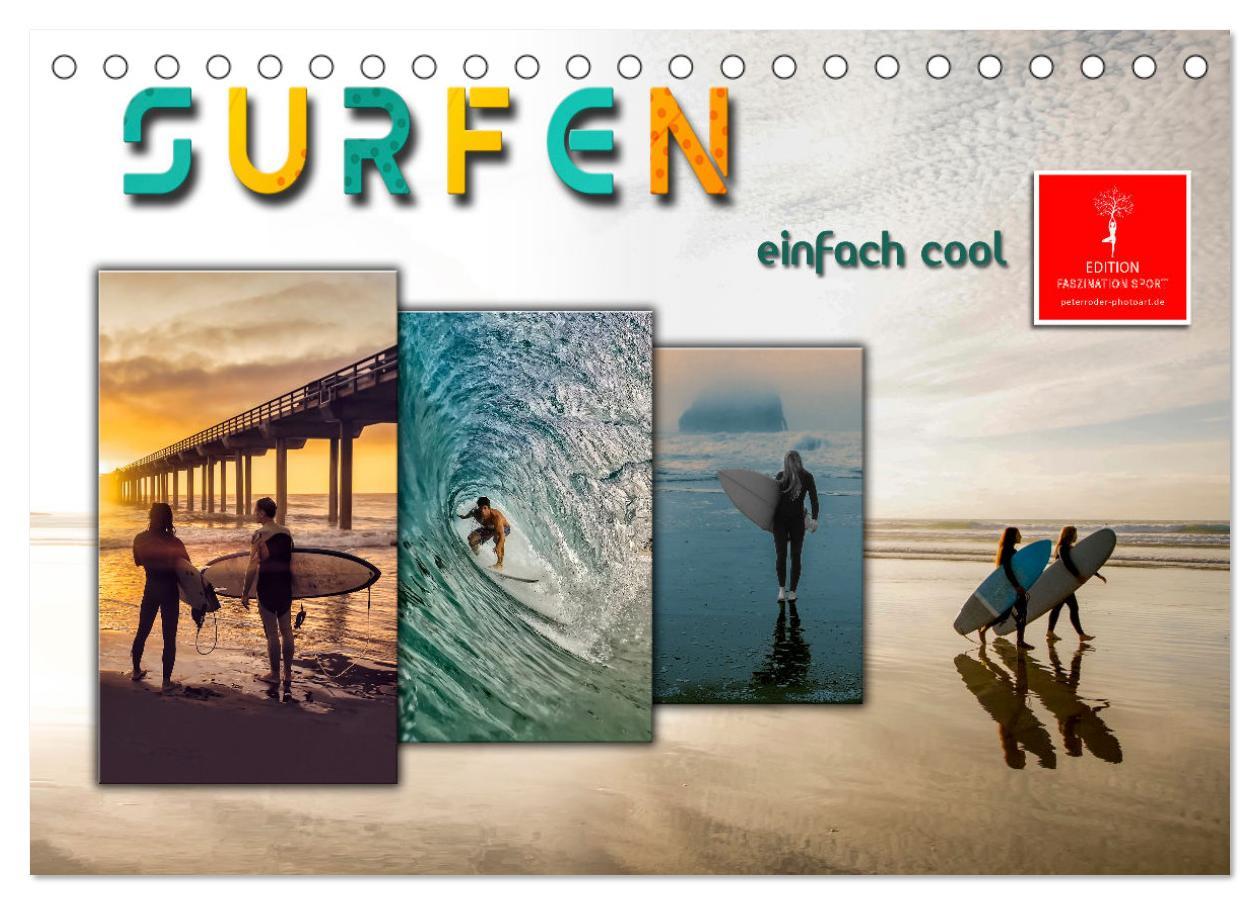 Kalendár/Diár Surfen - einfach cool (Tischkalender 2026 DIN A5 quer), CALVENDO Monatskalender Calvendo