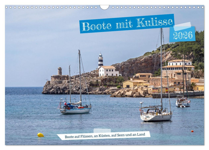 Kalendář/Diář Boote mit Kulisse (Wandkalender 2026 DIN A3 quer), CALVENDO Monatskalender Calvendo