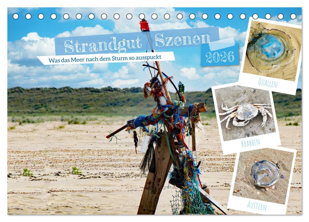 Kalendár/Diár Strandgut Szenen (Tischkalender 2026 DIN A5 quer), CALVENDO Monatskalender Calvendo