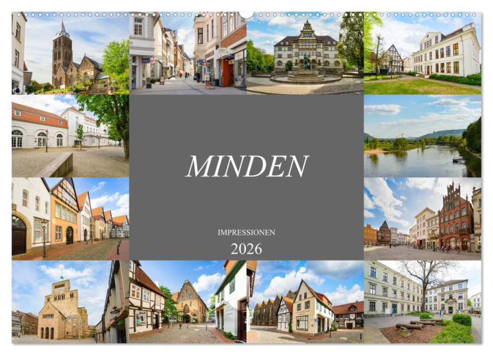 Kalendář/Diář Minden Impressionen (Wandkalender 2026 DIN A2 quer), CALVENDO Monatskalender Calvendo