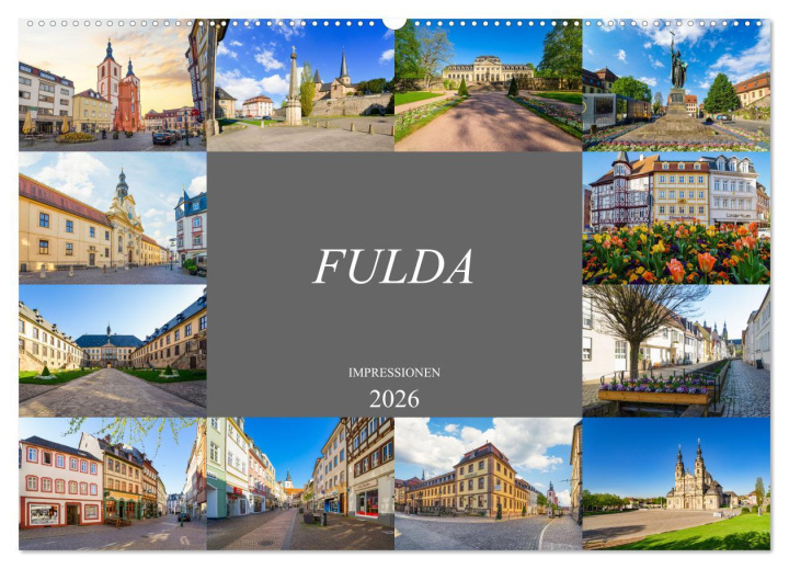 Kalendář/Diář Fulda Impressionen (Wandkalender 2026 DIN A2 quer), CALVENDO Monatskalender Calvendo