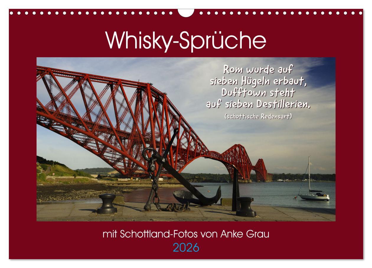 Kalendár/Diár Whisky-Sprüche (Wandkalender 2026 DIN A3 quer), CALVENDO Monatskalender Calvendo