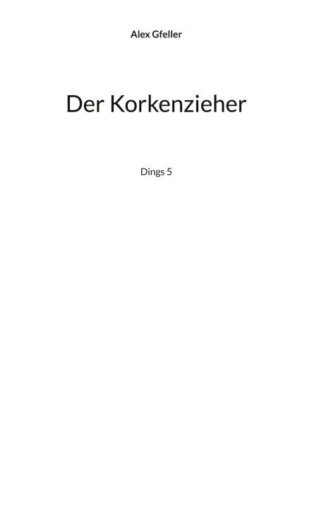 Knjiga Der Korkenzieher 