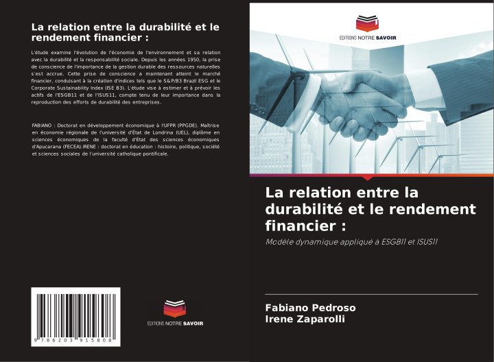 Knjiga La relation entre la durabilité et le rendement financier : Irene Zaparolli