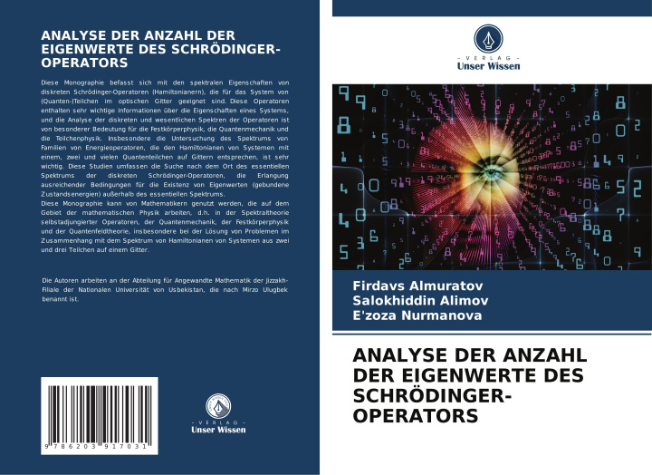 Kniha ANALYSE DER ANZAHL DER EIGENWERTE DES SCHRÖDINGER-OPERATORS Salokhiddin Alimov