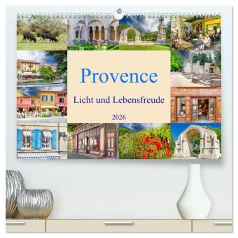 Kalendár/Diár Provence. Licht und Lebensfreude (hochwertiger Premium Wandkalender 2026 DIN A2 quer), Kunstdruck in Hochglanz Calvendo