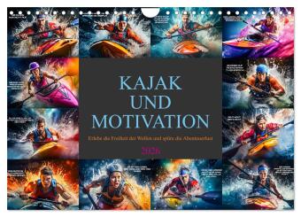 Kalendár/Diár Kajak und Motivation (Wandkalender 2026 DIN A4 quer), CALVENDO Monatskalender Calvendo