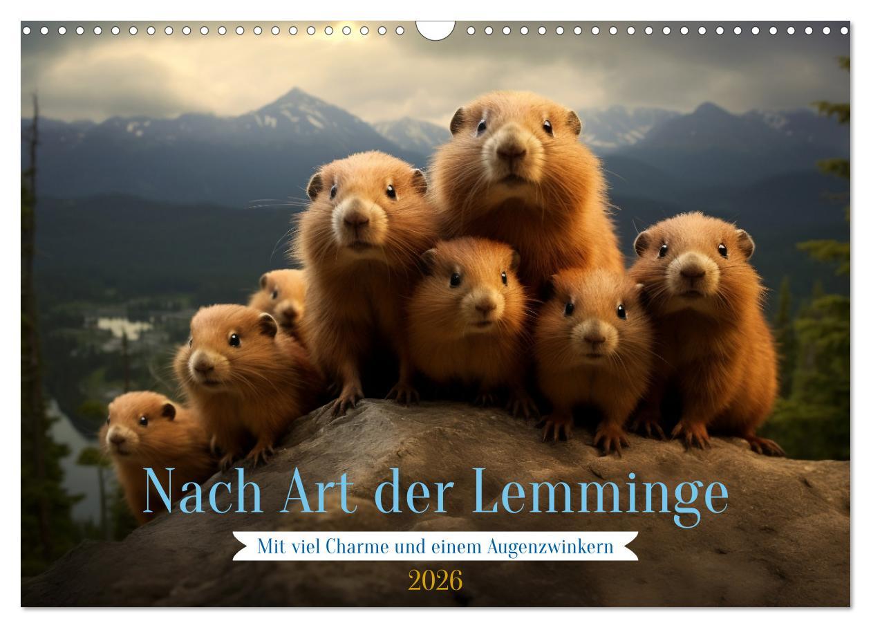 Kalendár/Diár Nach Art der Lemminge (Wandkalender 2026 DIN A3 quer), CALVENDO Monatskalender Calvendo
