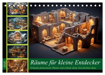 Kalendár/Diár Räume für kleine Entdecker (Tischkalender 2026 DIN A5 quer), CALVENDO Monatskalender Calvendo