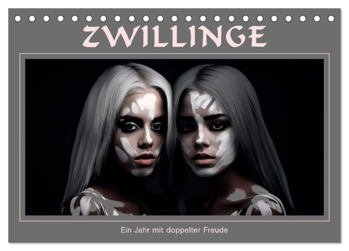 Kalendář/Diář Zwillinge - Ein Jahr mit doppelter Freude (Tischkalender 2026 DIN A5 quer), CALVENDO Monatskalender Calvendo