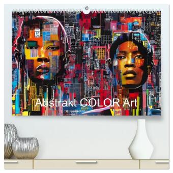 Kalendár/Diár Abstrakt color Art (hochwertiger Premium Wandkalender 2026 DIN A2 quer), Kunstdruck in Hochglanz Calvendo