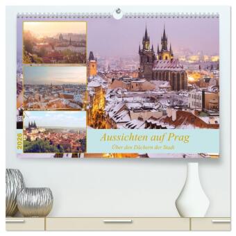 Kalendář/Diář Aussichten auf Prag (hochwertiger Premium Wandkalender 2026 DIN A2 quer), Kunstdruck in Hochglanz Calvendo