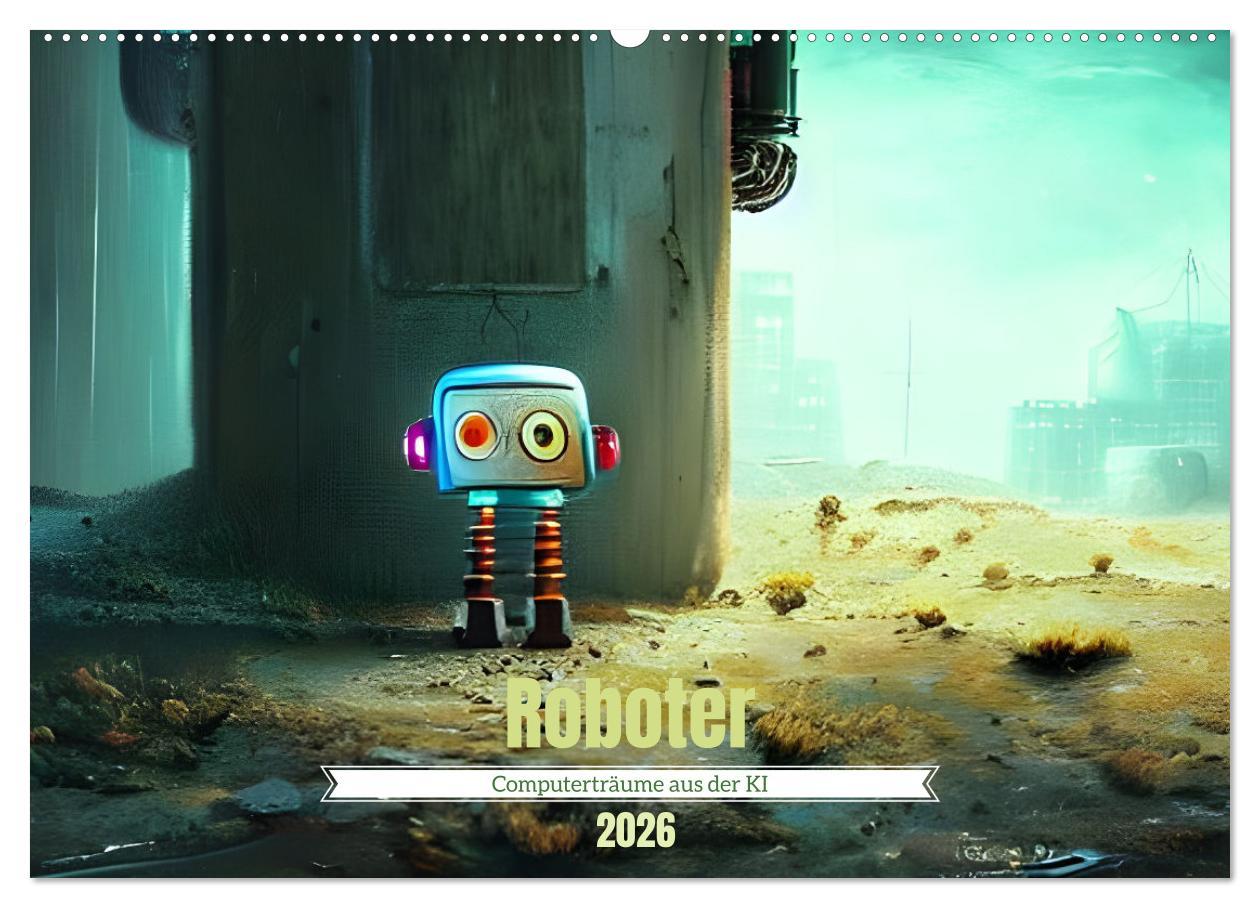 Kalendář/Diář Roboter - Computerträume aus der KI (Wandkalender 2026 DIN A2 quer), CALVENDO Monatskalender Calvendo