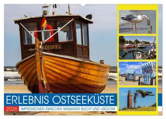 Kalendář/Diář Erlebnis Ostseeküste - zwischen Wismarer Bucht und Usedom (Wandkalender 2026 DIN A2 quer), CALVENDO Monatskalender Calvendo
