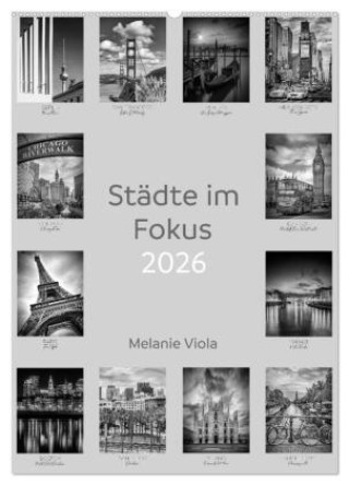 Kalendář/Diář Städte im Fokus (Wandkalender 2026 DIN A2 hoch), CALVENDO Monatskalender Calvendo
