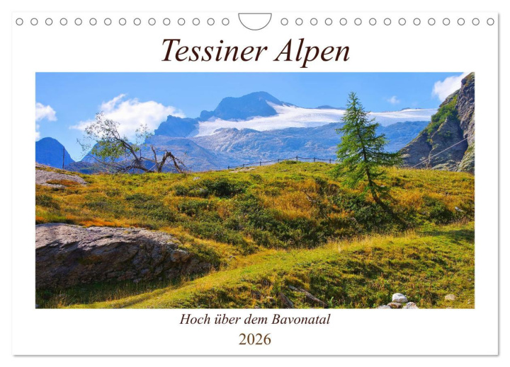 Kalendár/Diár Tessiner Alpen - Hoch über dem Bavonatal (Wandkalender 2026 DIN A4 quer), CALVENDO Monatskalender Calvendo
