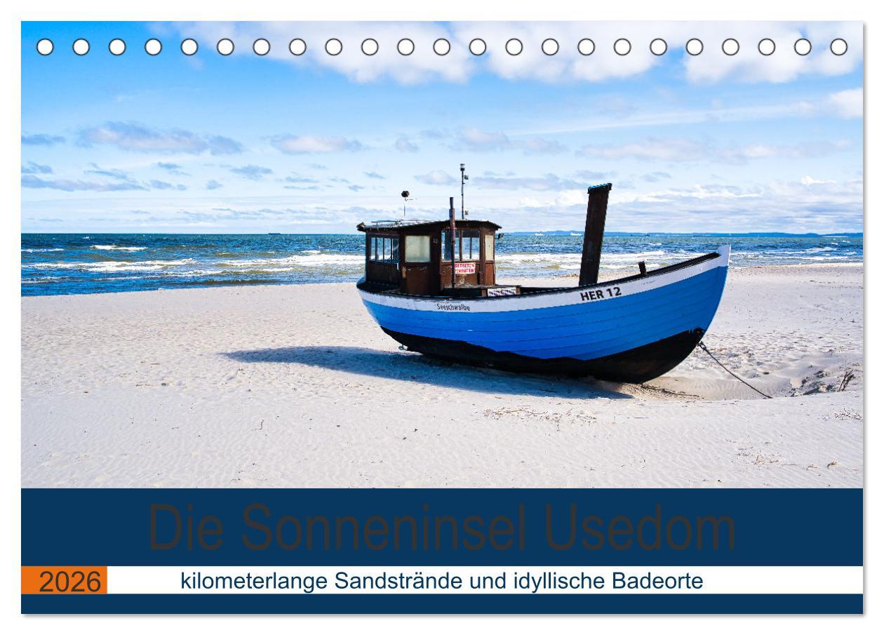 Kalendář/Diář Die Sonneninsel Usedom (Tischkalender 2026 DIN A5 quer), CALVENDO Monatskalender Calvendo