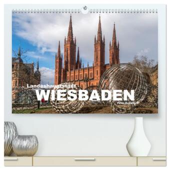 Kalendář/Diář Landeshauptstadt Wiesbaden (hochwertiger Premium Wandkalender 2026 DIN A2 quer), Kunstdruck in Hochglanz Calvendo